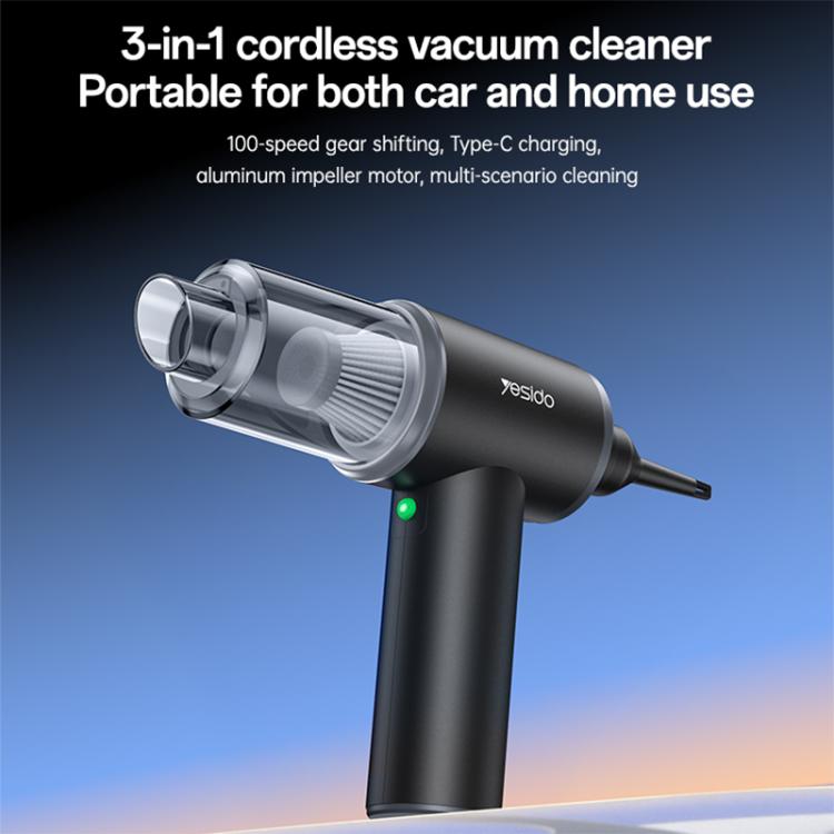 Cordless handheld vacuum cleaner with transparent dust bin and angled front nozzle