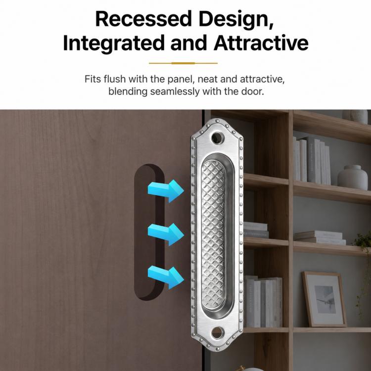 Stainless Steel Recessed Flush Pull Handle for Sliding Doors, Cabinets and Drawers, Small, Medium, Large