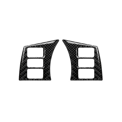 Carbon fiber steering wheel button frame sticker, two-piece set with three white openings