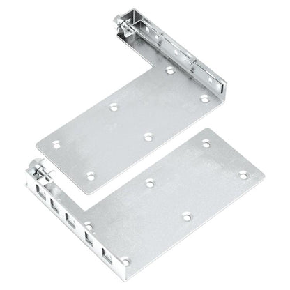 Metal suspended cabinet hanger bracket set, two-piece mounting plates with screw holes