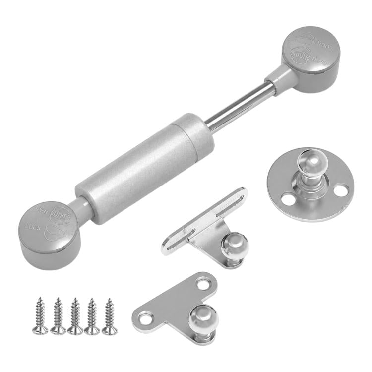 Silver cabinet gas strut lift support with end caps, mounting plates, and screws set