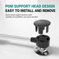 Black gas strut support head with mounting base and quick-snap installation end