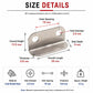 L-shaped lock strike plate with two mounting holes; size details diagram