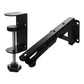 Black clamp-on desk extension bracket with two end posts and long support arm