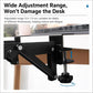 Close-up of black adjustable slide rail bracket with screw knob and locking plate