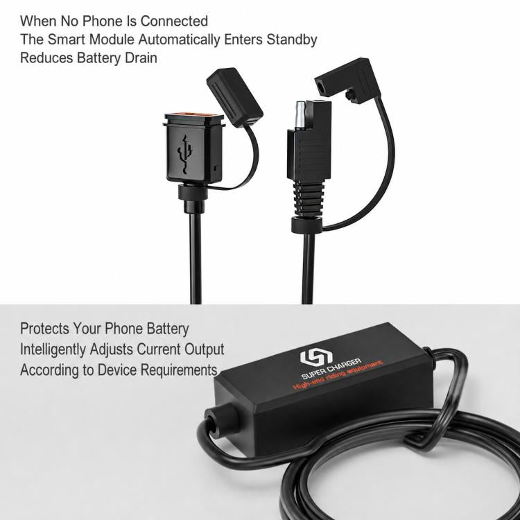 Motorcycle SAE Single USB Port Fast Charging Charger