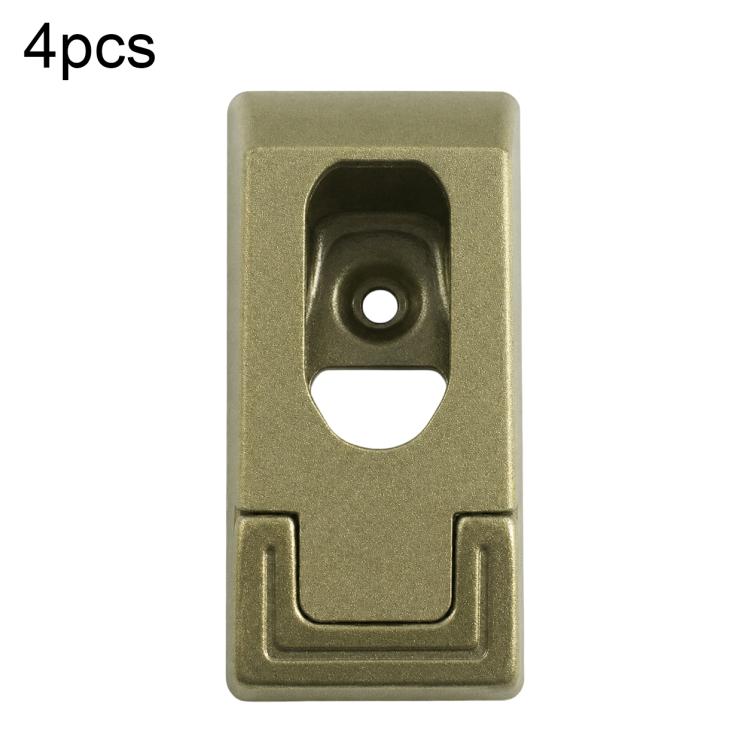 Bronze closet rod support bracket base with central screw hole.