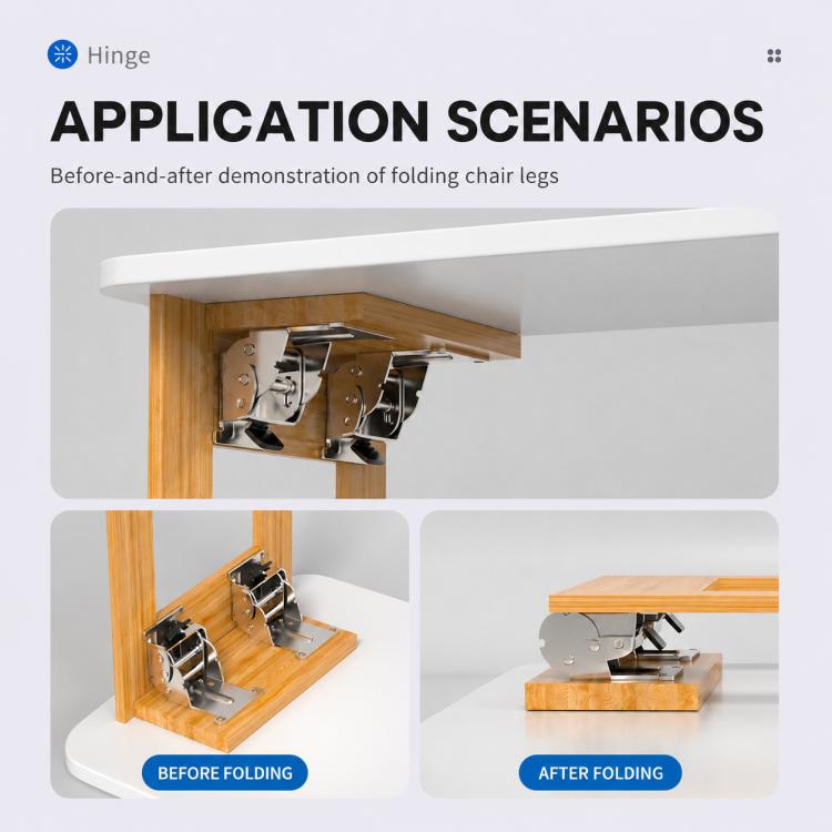 Multifunctional Foldable Hinge with Self-Locking Switch, 0-90 Degrees, 0-180 Degrees