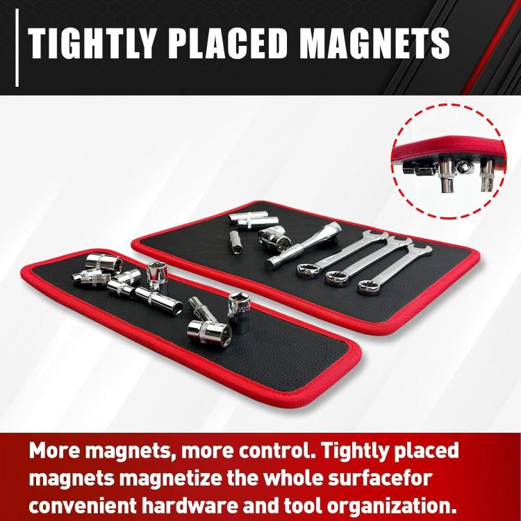 Vegan Leather Magnetic Tools Storage Pad, Small, Medium, Large, 3 Pcs