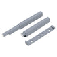 Gray cabinet door rebound latch set with mounting plate and mounting holes