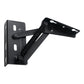 Black metal seat lift spring hinge bracket with rectangular base and side mounting holes