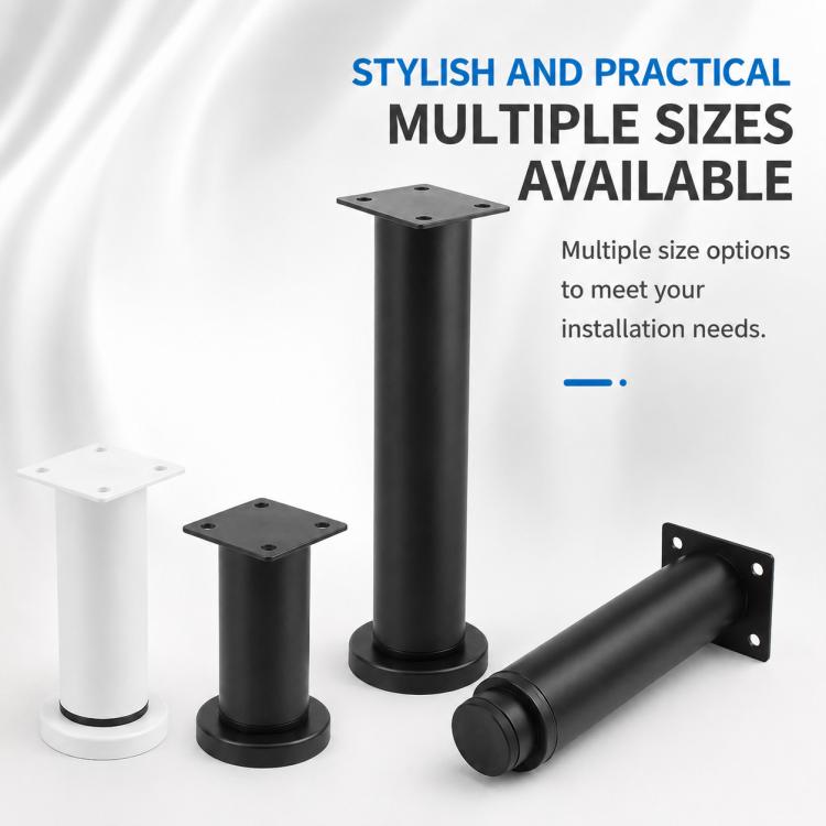Height-Adjustable Furniture Support Legs with Round Base for Sofas and Coffee Tables, 8CM, 12CM, 18CM, 25CM