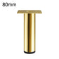Gold furniture support leg, 80mm height, square mounting plate