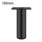 Black furniture support leg, 100mm height, square mounting plate