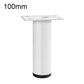 White furniture support leg, 100mm height, square mounting plate