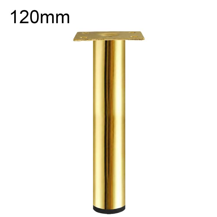 Gold furniture support leg, 120mm height, square mounting plate