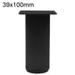 Black square height-adjustable furniture support leg, 39x100mm