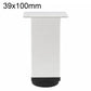 White square height-adjustable furniture support leg, 39x100mm