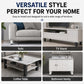 Square height-adjustable support legs installed under furniture for everyday use