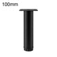 Adjustable furniture support leg 100mm black metal with top mounting plate