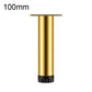 Adjustable furniture support leg 100mm gold metal with top mounting plate