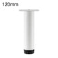 Adjustable furniture support leg 120mm white metal with top mounting plate