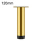 Adjustable furniture support leg 120mm gold metal with top mounting plate