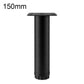 Adjustable furniture support leg 150mm black metal with top mounting plate