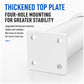 White height-adjustable support leg with thick four-hole mounting plate.
