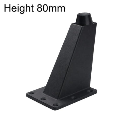 Matte black angled support leg with square mounting base, height 80mm