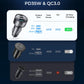 Dark 3-port car charger with USB-C and USB-A connectors