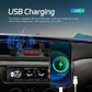 Single-DIN car MP3 player with phone charging and USB ports on the front panel
