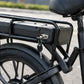 E-bike battery box lock installed on e-bike frame with key ring hanging