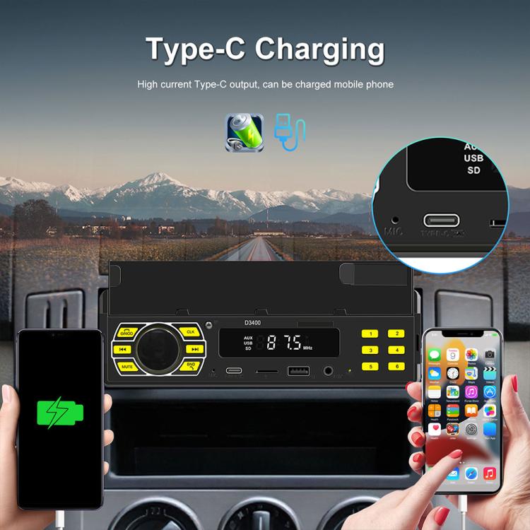 Universal Single-DIN Car Bluetooth MP3 Player FM Radio with Phone Holder