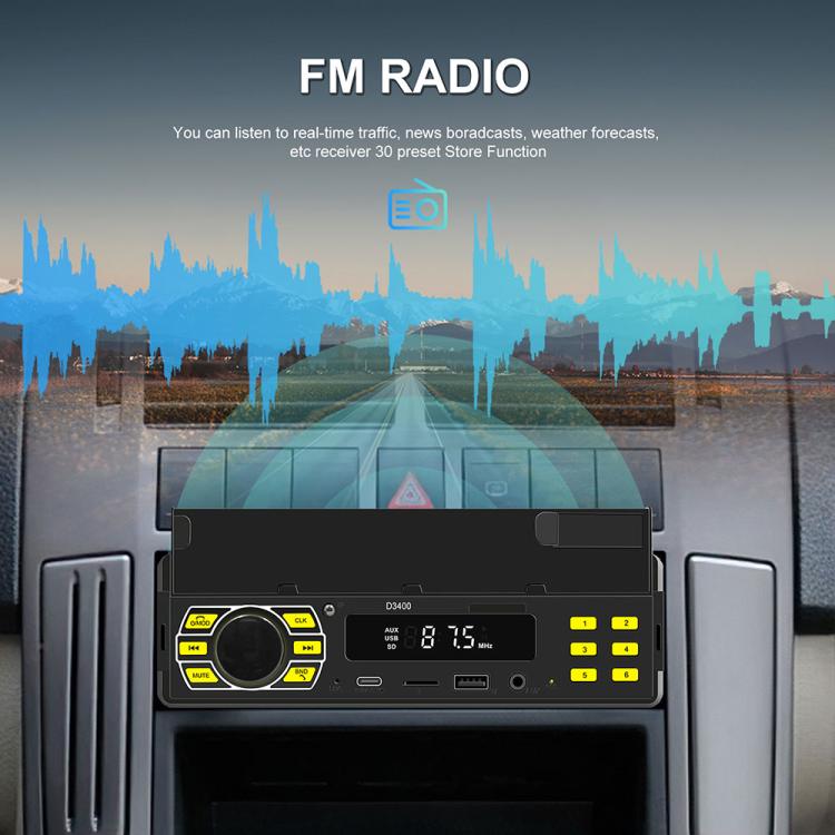 Universal Single-DIN Car Bluetooth MP3 Player FM Radio with Phone Holder