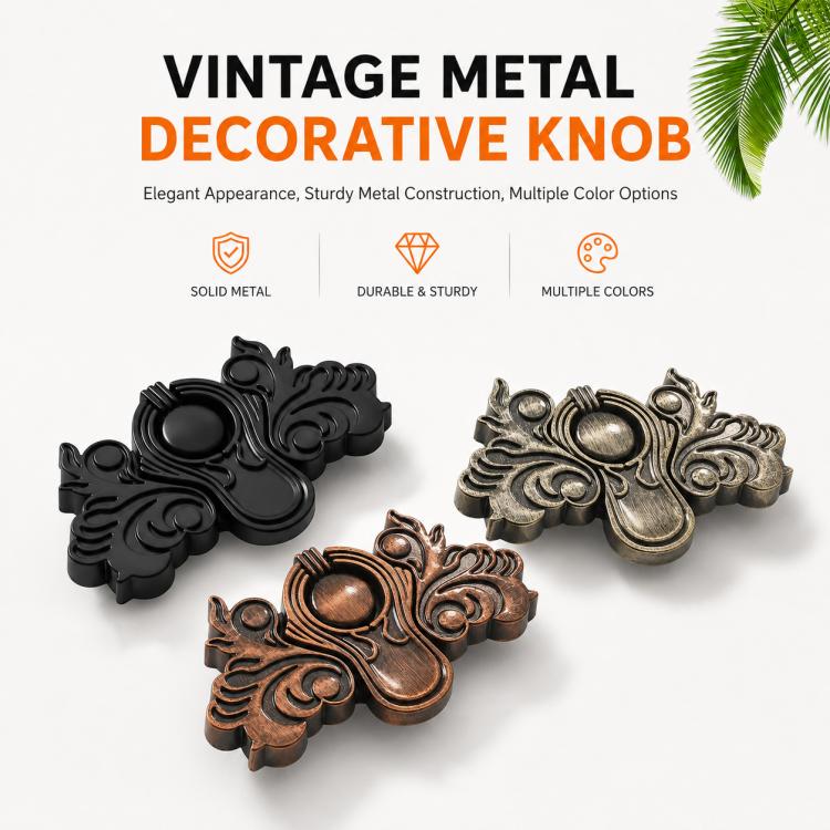 Set of butterfly-shaped metal pull handles in black, bronze, and copper finishes