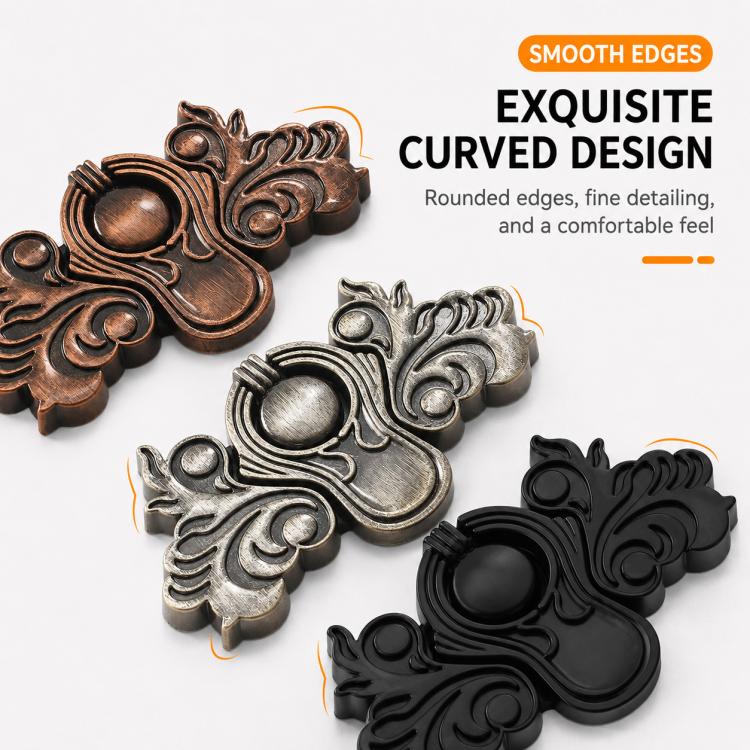 Assorted butterfly-shaped metal pull handles in bronze and black finishes, with screws