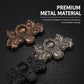 Butterfly-shaped metal pull handles in bronze, silver, and black finishes