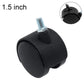 Black swivel caster wheel with threaded stem, 1.5 inch