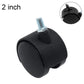 Black swivel caster wheel with threaded stem, 2 inch