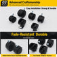 Multiple black swivel casters with threaded stems and metal base plates