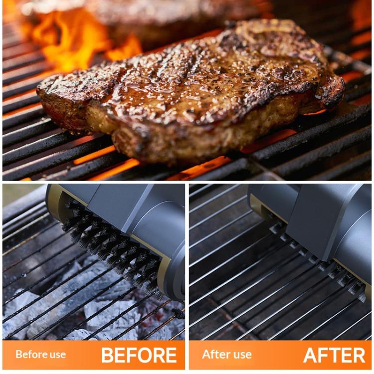 Electric Barbecue Grill Cleaning Brush with 3 Replaceable Brush Heads