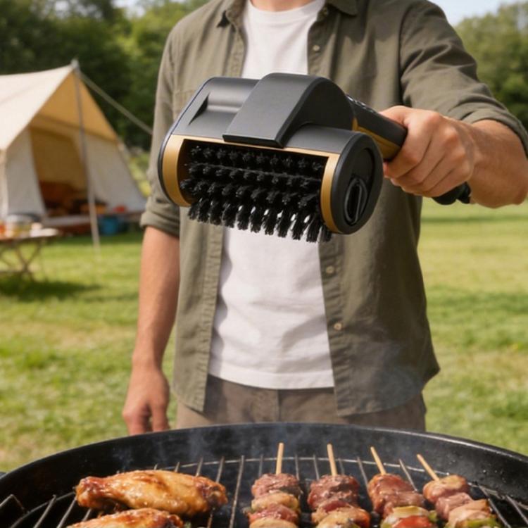 Electric Barbecue Grill Cleaning Brush with 3 Replaceable Brush Heads