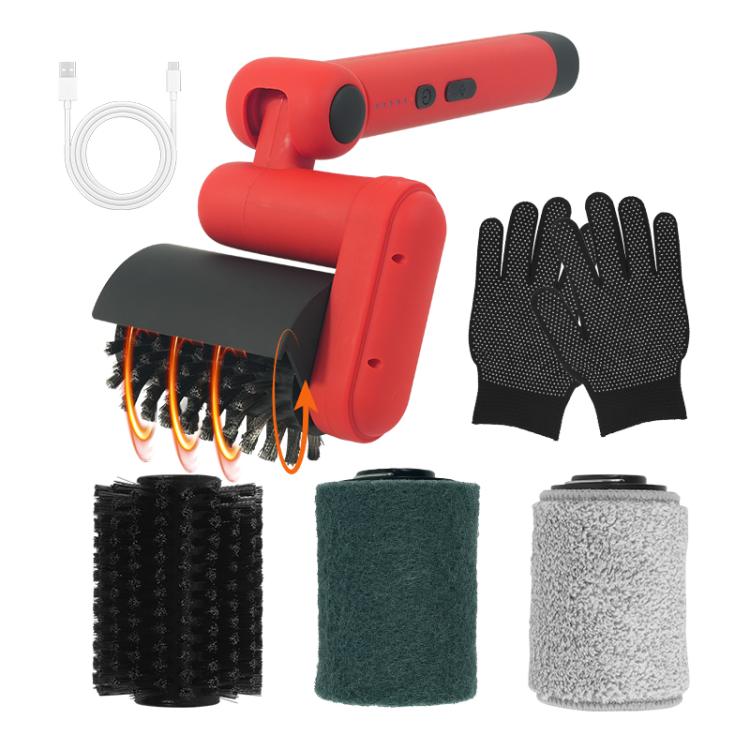 Electric BBQ Rack Cleaning Brush with 3 Replaceable Brush Heads & Gloves