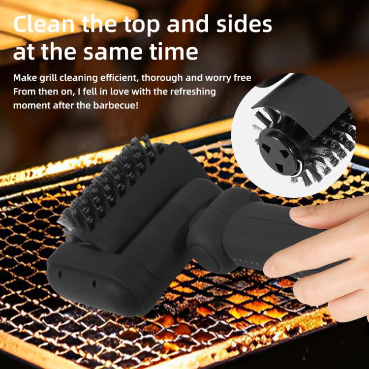 Electric BBQ Rack Cleaning Brush with 3 Replaceable Brush Heads & Gloves