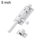 White stainless steel slide bolt latch door lock, 5-inch handle and mounting plate