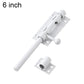 White stainless steel slide bolt latch door lock, 6-inch handle and mounting plate