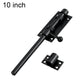 Black stainless steel slide bolt latch door lock, 10-inch handle and mounting plate