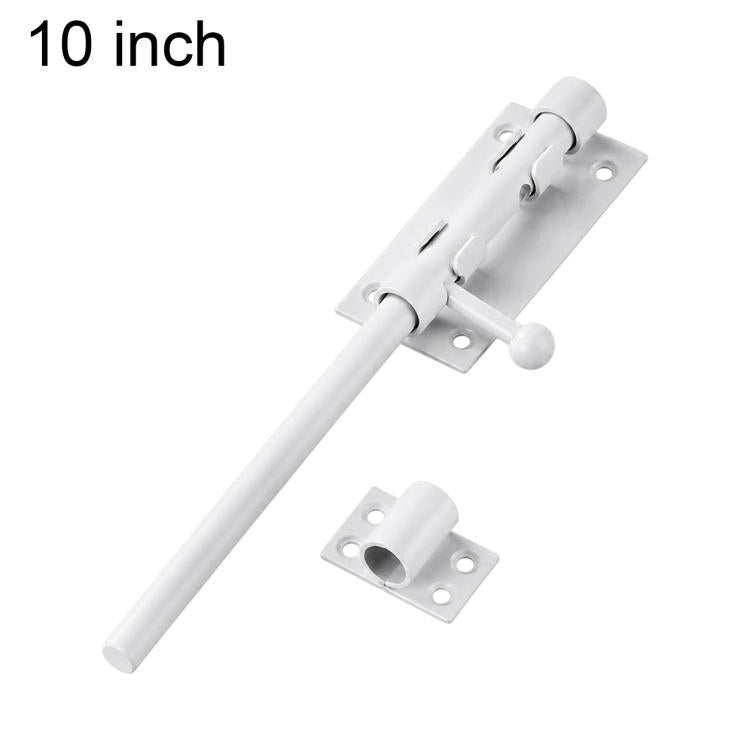10-inch stainless steel slide bolt door latch with ball handle and lock hole