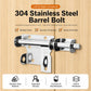 Stainless steel barrel bolt latch door lock with ball handle and mounting plate